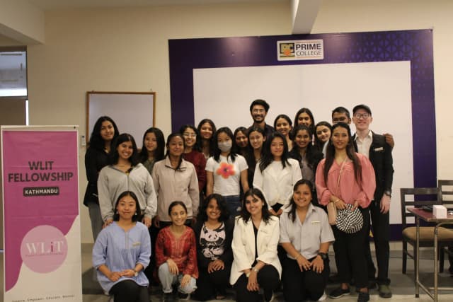 A group picture consisting of around 23 individuals representing Founders and Officers of Chain For Change and Executives and Fellows of Women Leaders in Technology.