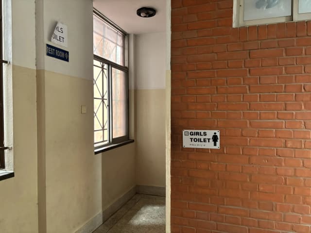 A picture of the location where our accessible signboard of girl's toilet is placed.