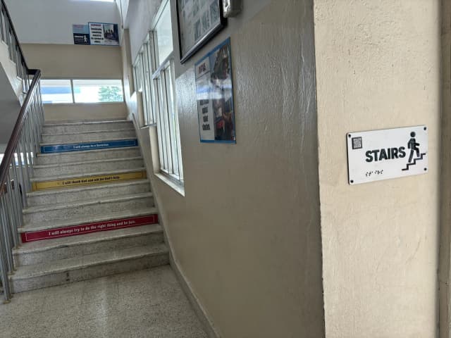 A picture of the location where our accessible signboard of stairs is placed.