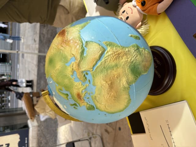 The picture of accessible 3D globe made for persons with visual disabilities in the exhibition.