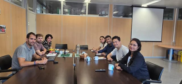 A picture of our Founders Abhishek Shahi and Deepika Shahi along with Fanny Collado - the President of Expedición Solidaria and Exchange teachers Rajan Karmacharya and Kamil Prajapati with the team of Centro de Cooperacion al Desarrollo - UPV.