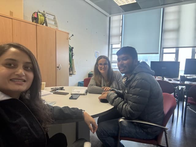 A selfie of our founders Abhishek Shahi and Deepika Shahi along with Mrs. Inma Villalonga Grañana.