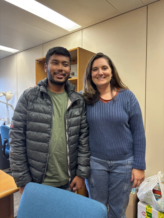 A picture of our Founder Abhishek Shahi along with Belén Zamora García - Técnico Rehabilitación of ONCE.