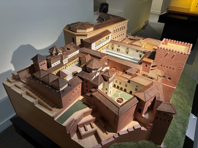 A picture of detailed 3D model of the Alhambra, a renowned historical and architectural marvel located in Granada, Spain.